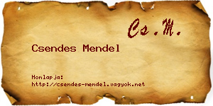 Csendes Mendel névjegykártya